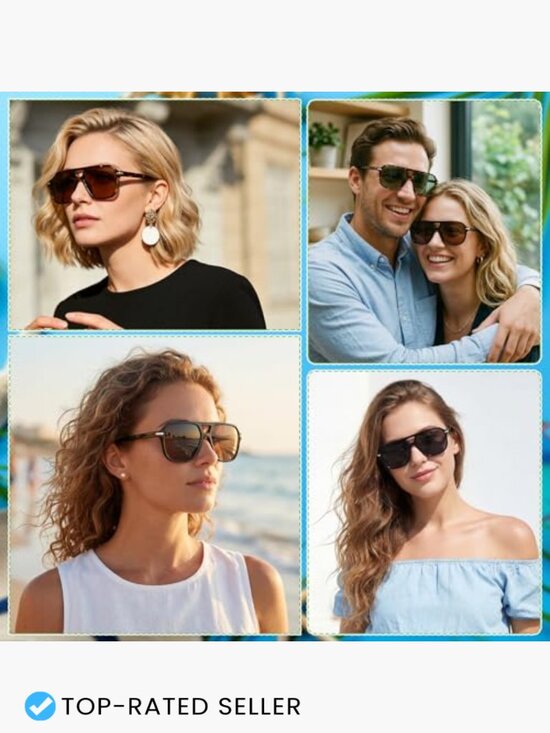 Oversized Square Sunglasses Unisex Retro 70s 80s 90s UV400 Protection Fashion main image 7